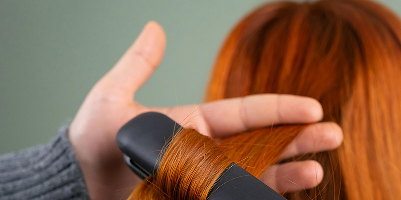 Woman's Hair being straightened